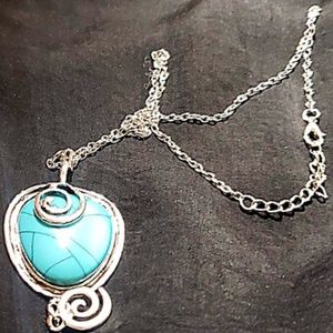 Handmade TIrqupoise silver sterling necklace